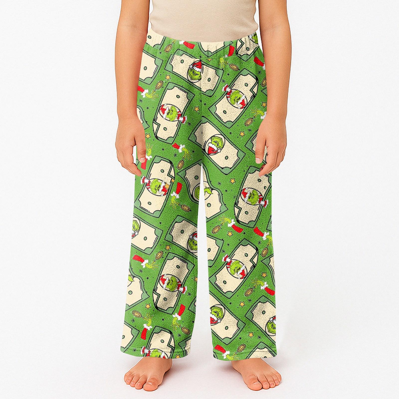 

Детские пижамные брюки с принтом, мягкие, удобные, детские зимние пижамные брюки 110