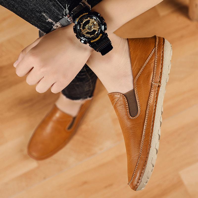 Men's Slip on Flat Bottomed Shoes Male Comfortable Daily Versatile Design Style Leisure Business Office Lightweight Work Shoes