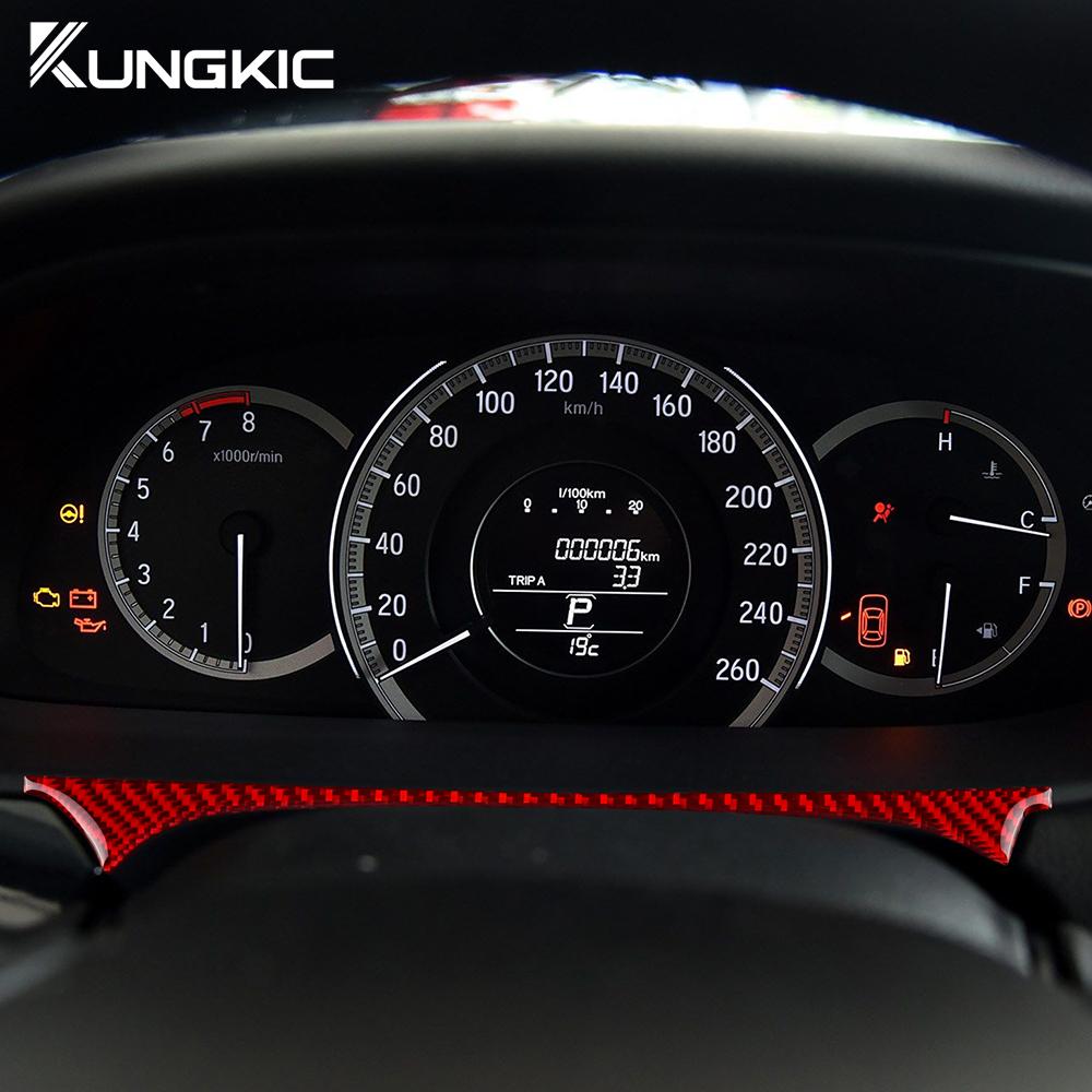 Real Soft Carbon Fiber For Honda Accord 2013 2014 2015 2016 2017 LHD Car Dashboard Strip Interior Trim Accessories