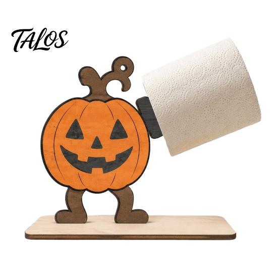 Gatto Nero Regalo di Festa 2 Pezzi Portasciugamani di Carta di Halloween, Dispenser Rotolo da Tavolo Animale Cartone Animato, Supporto in Legno per Asciugamani di Carta da Banco per