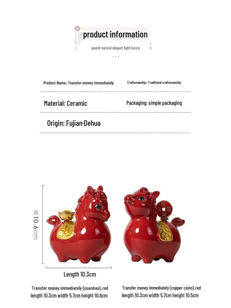 Chinese Ceramic Tang Horse Ornament Pair - Zodiac Year Desktop Decoration