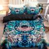 3pcs Blue Bohemian Style 3D Printed Beding Set Comfortable Soft Duvet Cover King Quen Twin Sized Dimensions Birthday Gift Bedrom Decoration