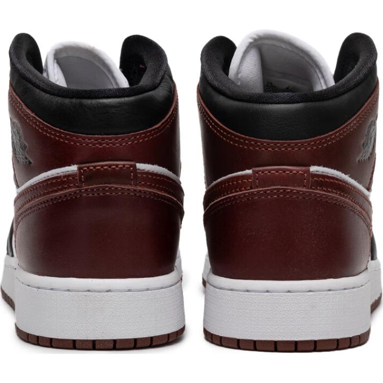 Air Jordan 1 Mid SE GS Dark Pony Kids Sneakers White Black HF3193-102