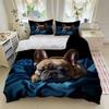 Sleeping French Bulldog Bedding Set Dog Lovers Down Duvet Cover Queen King Double Duvet Cover Pillowcase 2/3 Gift Soft Bedroom Decoration