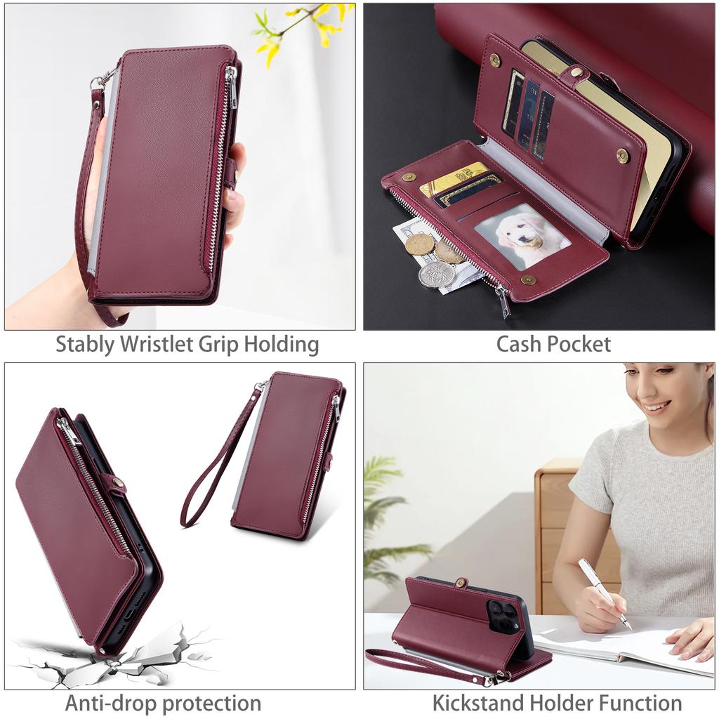 015 Style For Samsung Galaxy A15 5G/A15 4G Zipper Wallet Case Leather Phone Cover