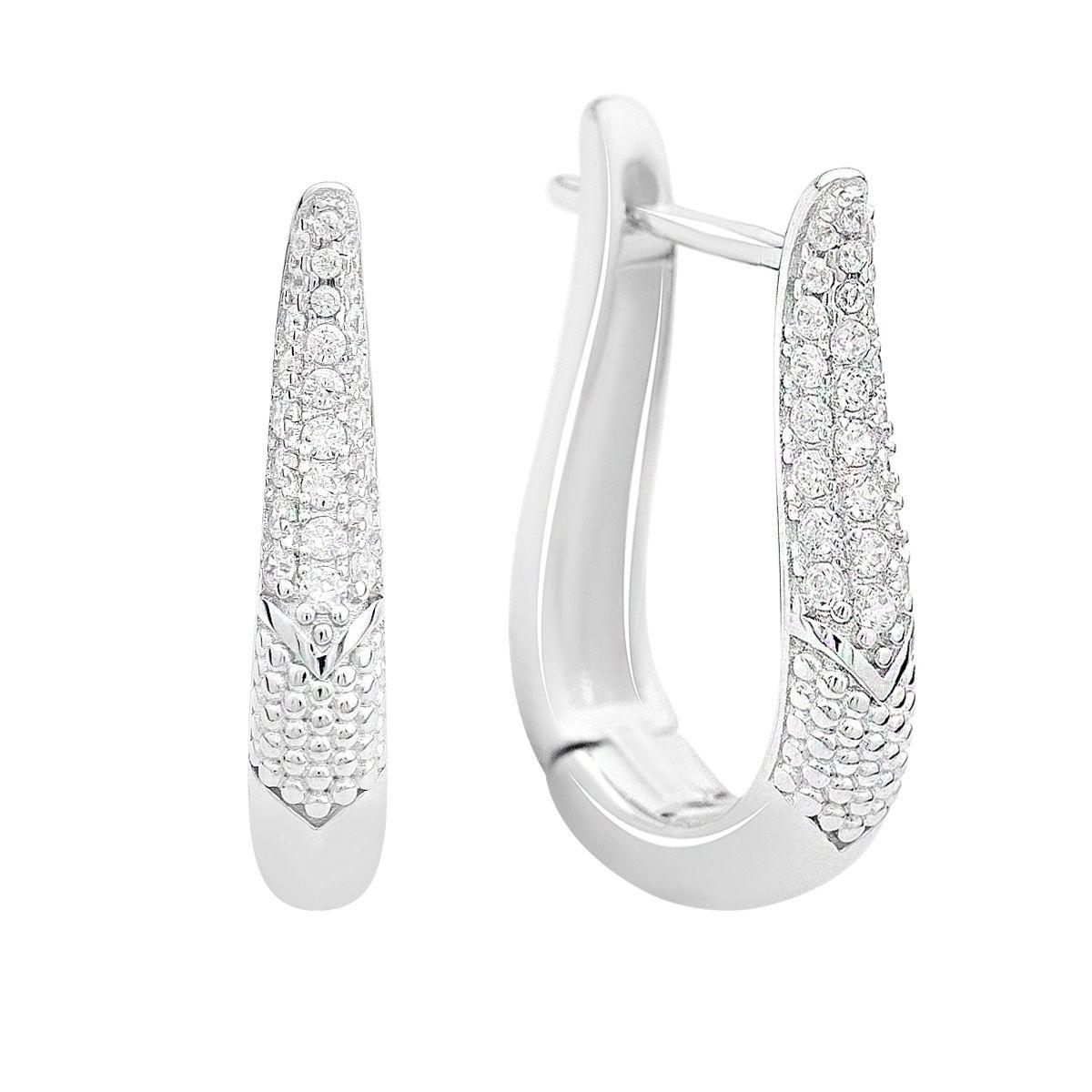 

Срібні сережки з фіанітами (2161783) білий