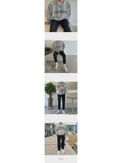 Herren Langarm Baumwolle Rollkragen-Polohemd mit Reißverschluss