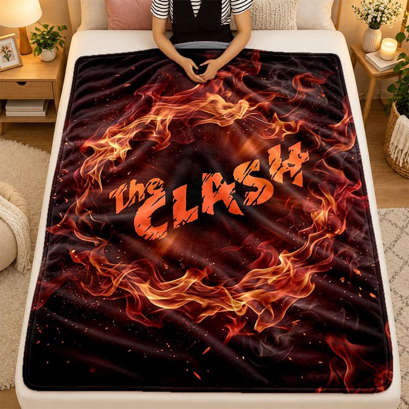 Flannel BlanketThe Clash Warm Soft Throw Blanket for Indoor Sofa Bed Living Room Use