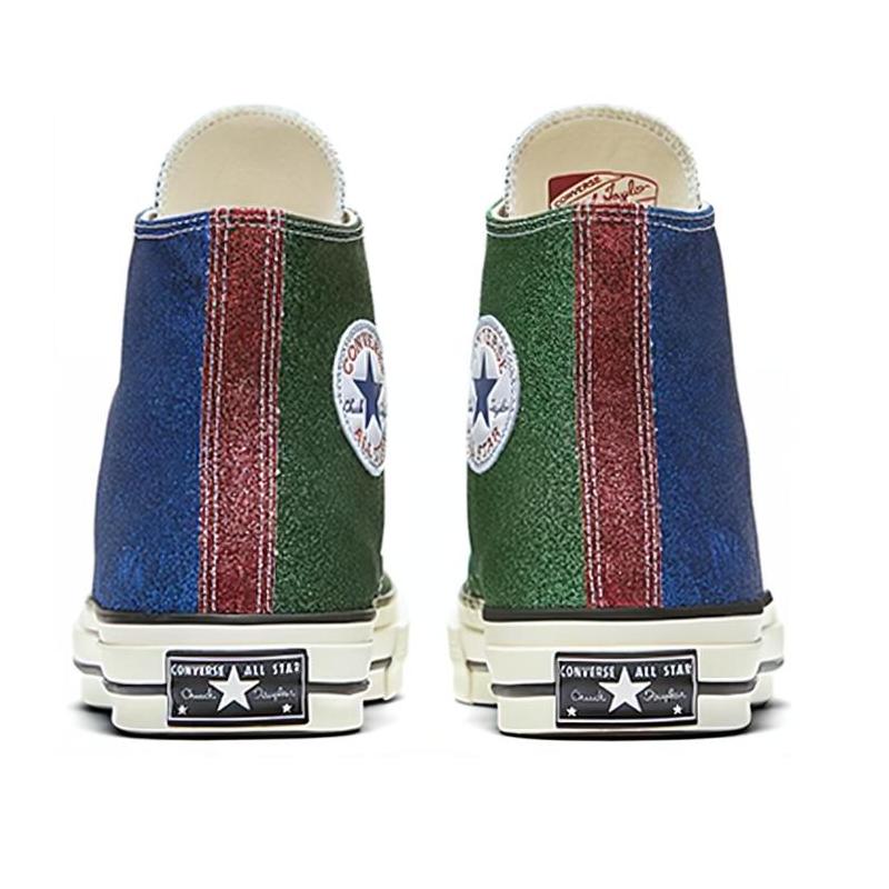 JW Anderson X Converse 1970s Comfortable and Versatile High-Top Canvas Shoes Unisex Blue Green
