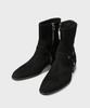 Firenze Atelier Slim Toe Velcro Line Suede Zip-Up Boots 3344-Qs [Black]