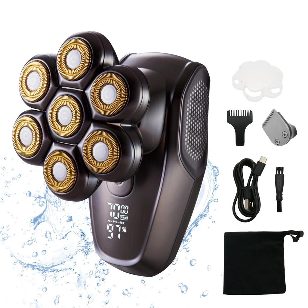 APIX INTL Apix BEAUM Apix 7 Head Body Shaver Face Shaver Hair Removal Titanium Coat Rotatable Independently Movable Floating Head Skin Friendly IPX7