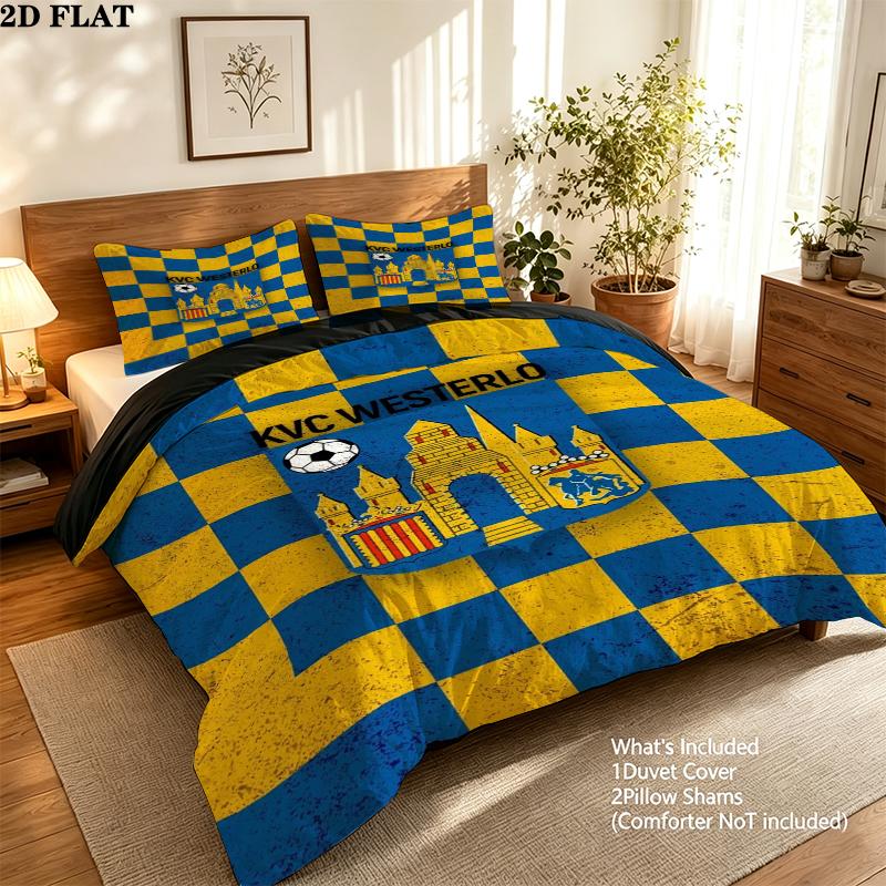 Kvc Westerlo Pattern Bedding uilt Set uilt Cover Pillowcase Home Decoration Birthday Gift (1 * duvet cover + 2 * pillowcase without core)
