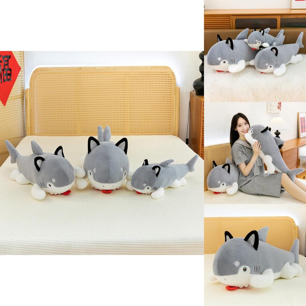 Creative Shark Dog Plush Toy With Soft Pp Cotton Filling For Kids Sleep Pillow Gift