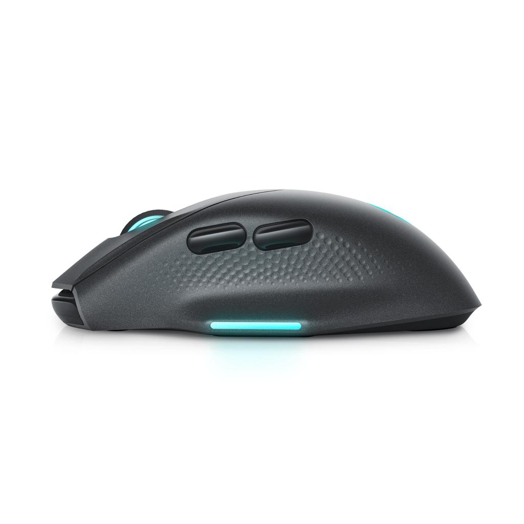 Alienware Wireless Gaming Mouse AW620M Dark Side of the Optical 1KHz Polling 26000 DPI 650 Lightweight Million RGB - Moon, 7-Button, Sensor, Rate, (5
