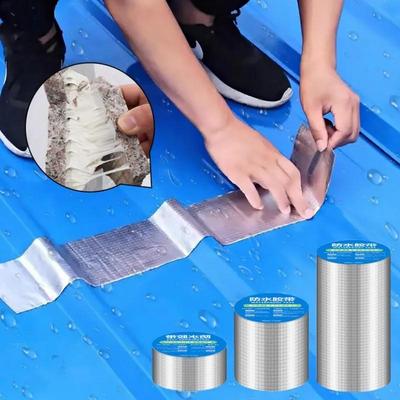 10 m wasserdichtes Butyl-Aluminiumfolienband, hochtemperaturbeständiger Leckreparaturaufkleber für Hauswände und Wasserleitungen