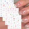 3D Ribbon Cute Silk Bowknot Nail Art Stickers Siders Self-Adhesive Kawaii Nail Decals Decoration DIY Manicure Accessories