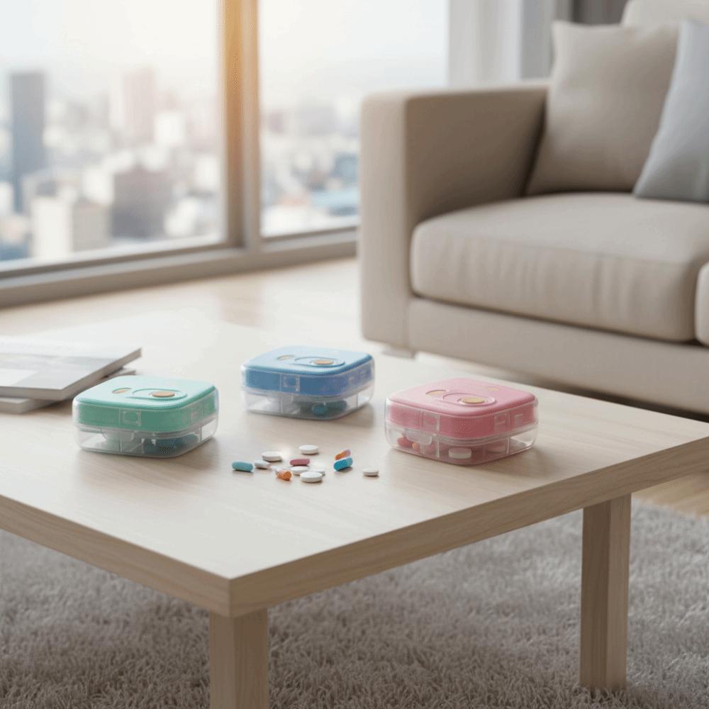 Mini Pillendose Einzelne Fächer Pillenspender Multifunktionale Medikamentenbox für Zuhause