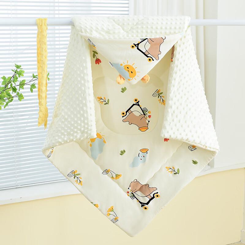 Brangdy Skateboard Bear Baby Minky Dot Swaddle Blanket