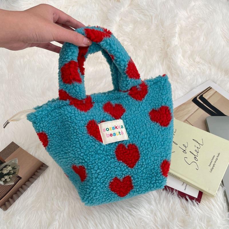 11 Winter fashion plush women's bags, new cute polka dot handbags, commuting handbags to work