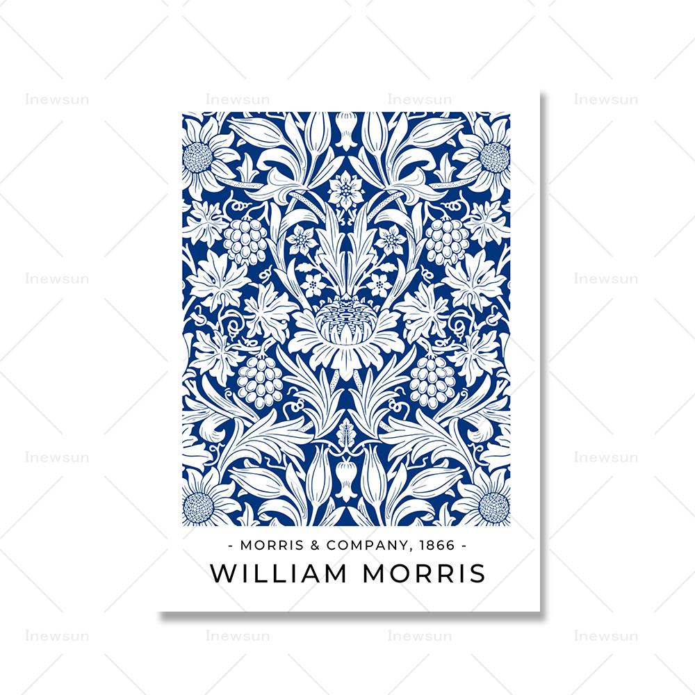 

Уильям Моррис Принт Выставочный Плакат Синий Ботанический Цветок Холст Картина Цветочная Стена Искусство Гостиная Украшения Домашний Декор 40x60cm No Framed