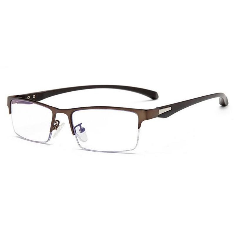 Blue Light Blocking Semi-Rimless Nearsighted Glasses Metal TR90 Prescription Eyewear 0 -0.5 -0.75 -1.0 Computer Glasses