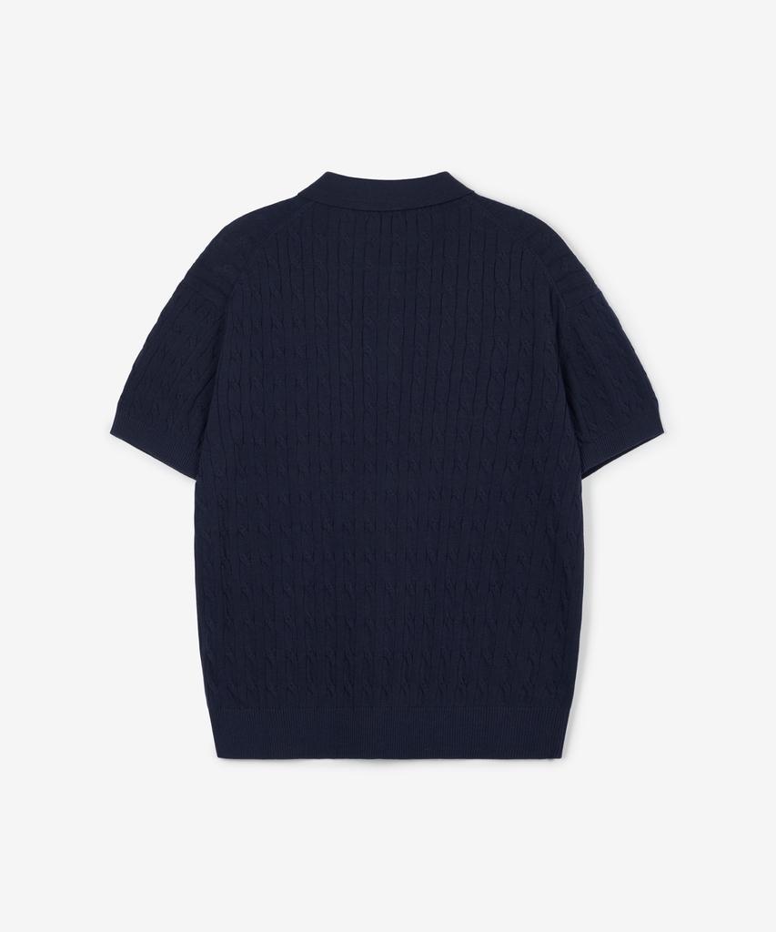 Tienjiti W Cable Polo Washable Knit (Navy) Tnsw6E206N2