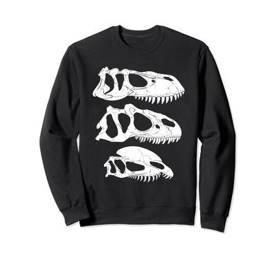 Sweatshirt Fossiles de Dinosaure Torvosaurus Allosaurus Dilophosaurus