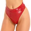 Women's Thong Wet Look Patent Leather Rave Bottoms Shiny High Waisted Panties for Festival Clubwear Dancing