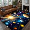 Galaxy Print Flannel Rug Cosmic Space Planets Design Living Room Floor Mat Home Decor Soft Anti Slip Area Rug for Bedroom