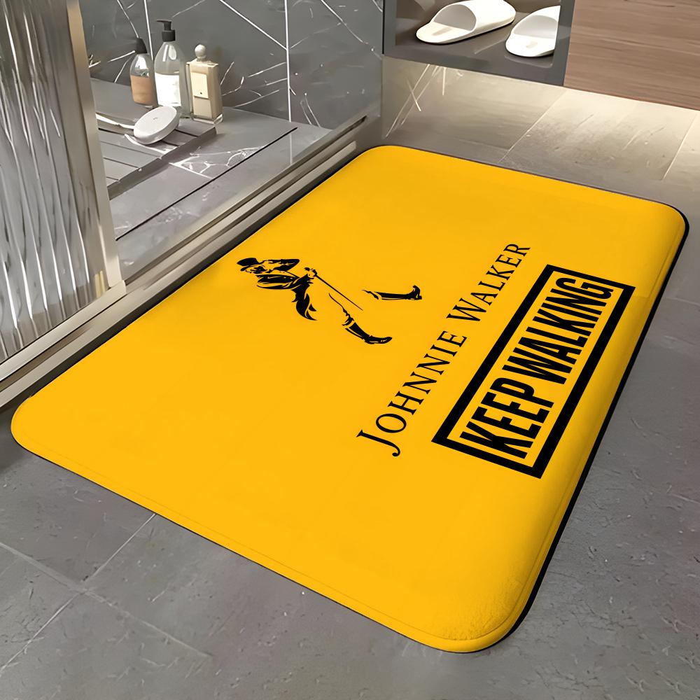 Liquor - J-Johnnie W-Walker Floor Mat Soft Flannel Entrance Door Mat Non Slip Absorbent Bathroom Bedroom Floor Rug