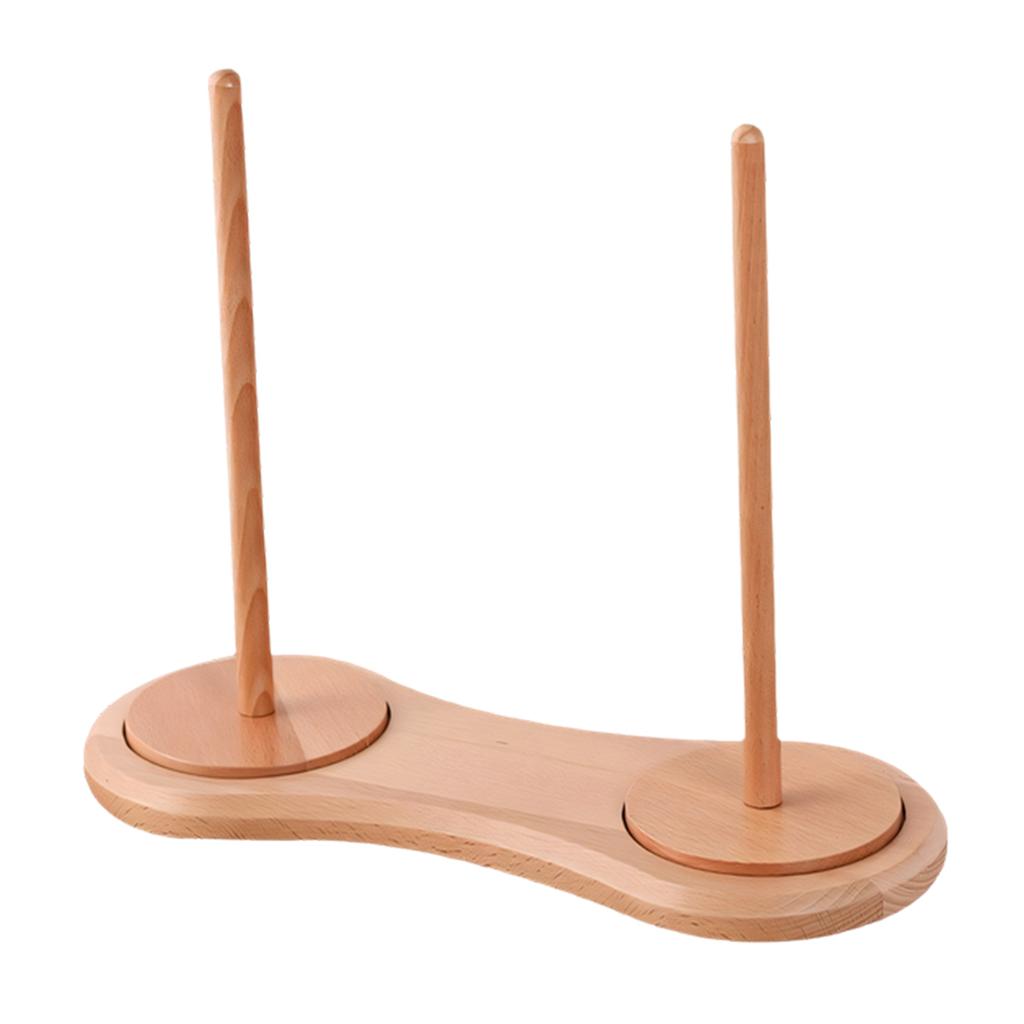 360 Degree Rotating Wood Yarn Holder Desktop Organiser Yarn Thread Spool Holder Stand for Crocheting Knitting Craft