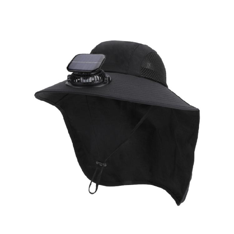 For Camping and Hiking Solar Fisherman Hat Waterproof Breathable Nylon Adjustable Size Portable Design Comfort