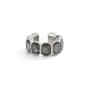 IngeSight.Z 2026 Trendy Square Grey Crystal Ring Women Minimalist Silver Color Geometric Finger Ring Acrylic Daily Wear Jewelry