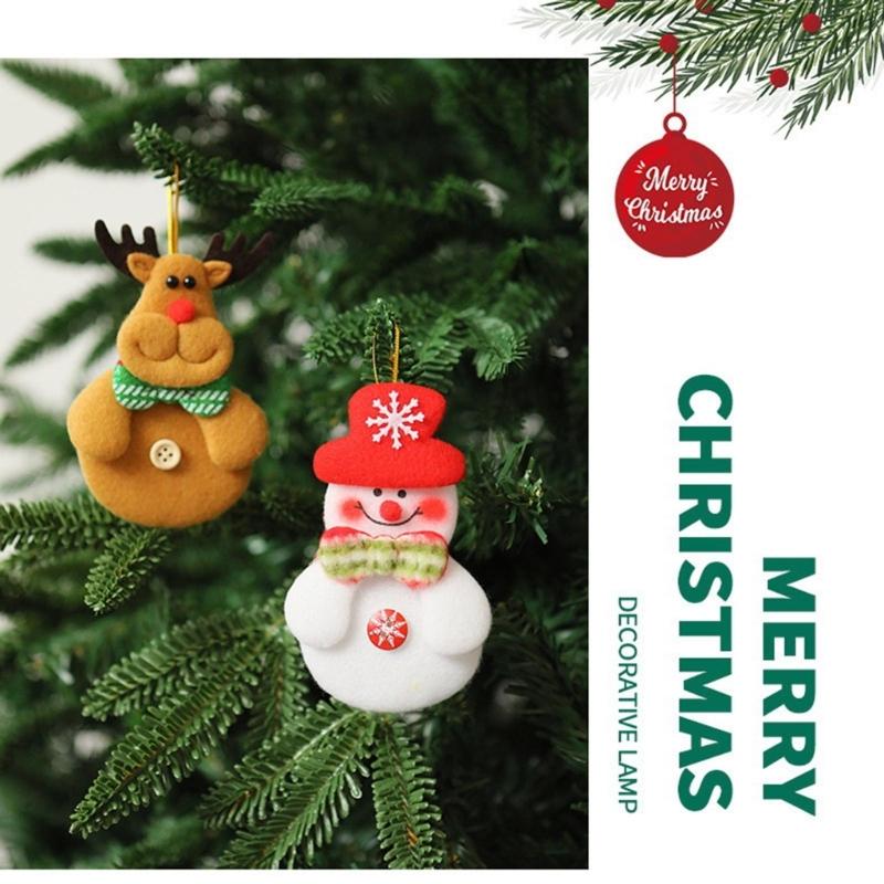 30 Pcs Plush Doll Socks Christmas Tree Pendants Christmas Tree Decorations Ornaments Set Lovely Santa Hanging Ornaments