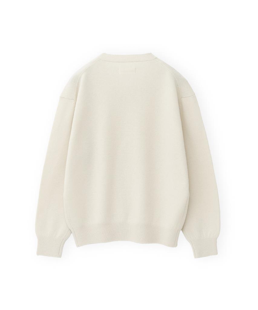 Beulaunyadeu Extra Super Fine V-Neck Knit, Ecru