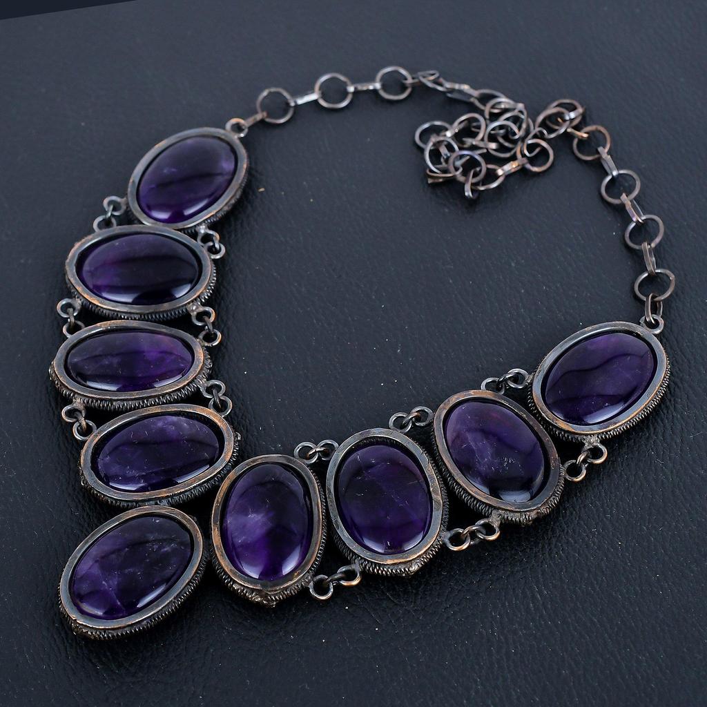 Amethyst Necklace, 999 Copper Wire Wrapped Gemstone Jewelry, Handmade Necklace Amazing Jewelry, Gift For Her