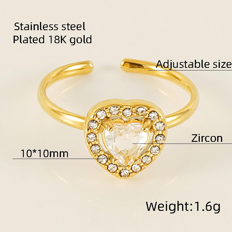 2026 Love Sunflower Zircon Ring Women s Ins Wind 18k Gold with Diamonds Light Luxury Opening Adjustable Ring Resizable   ﻿