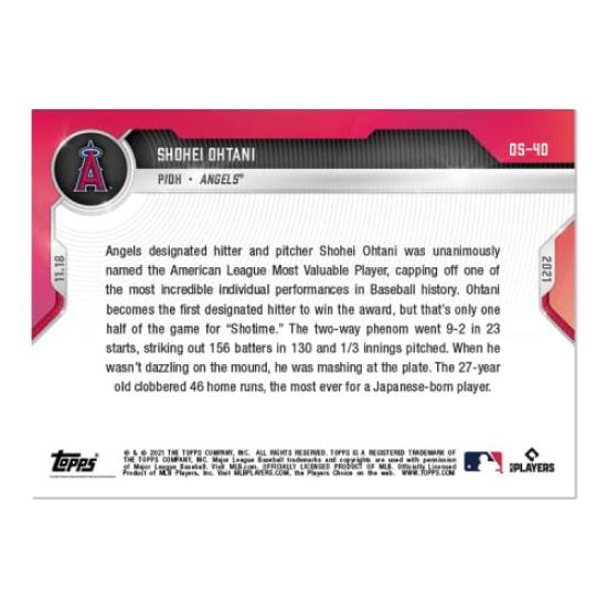 Shohei Ohtani American League MVP Award Winner Commemorative Card 2021 AL MVP Award Winner Shohei Ohtani 2021 Card #OS-40 -