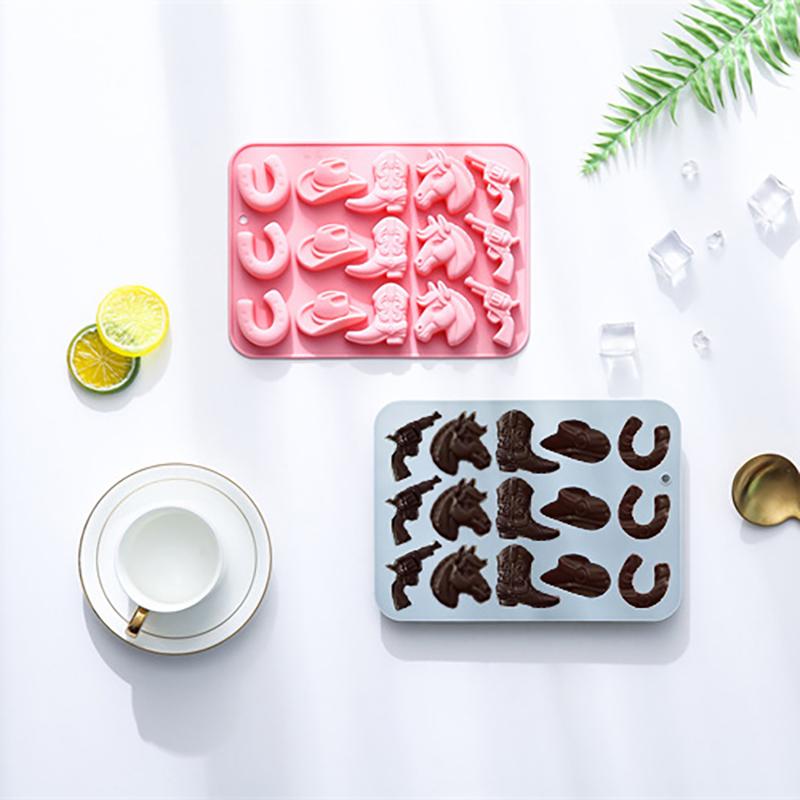 Cowboy Chocolate Molds,Cowboy Hat Boot Horse Saddle Shape Silicone Candy Molds Western Themed Party Baking Moulds
