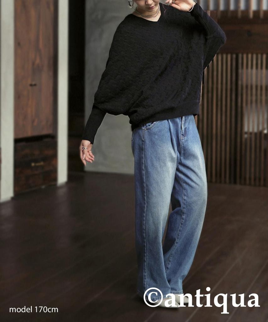 antiqua Dolman Knit Long One Size Black Women's Top, Sleeve, PYA-00018, 05,