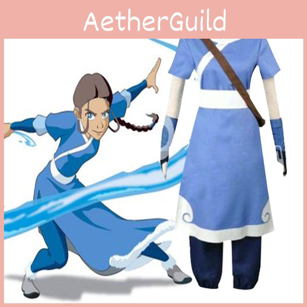 Katara Cosplay Avatar Blue Costume Girl Halloween Outfits New