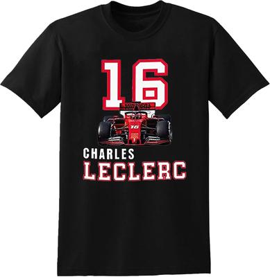 16 Charles Leclerc Męska Koszulka Unisex Czarna Koszulka
