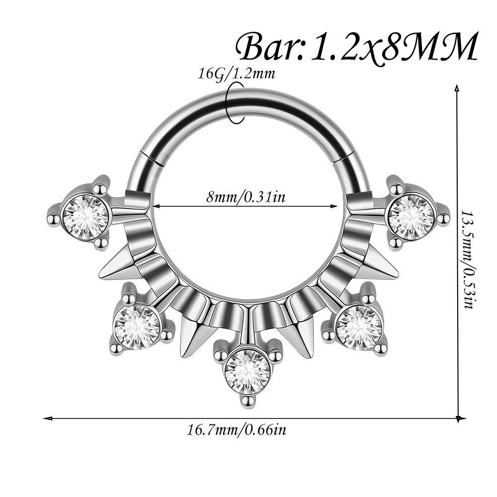 1PC Stainless Steel Septum Clicker Ring Skull Vine Design Daith Piercing Ring Nose Piercing