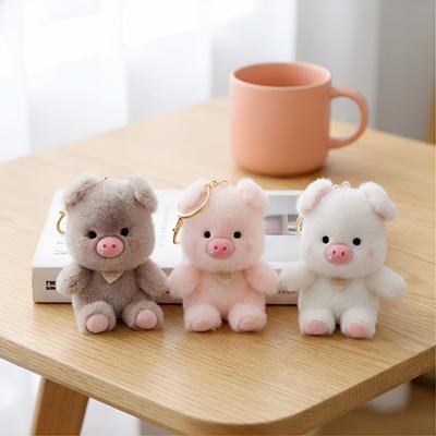 Cartoon Stuffed Pig Pendant Chubby Bag Hanging Key Ring Plush Pig Keychain  Bag Key Decoration