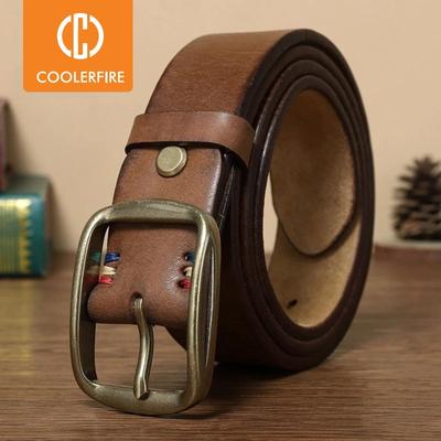 Herenriemen Luxe merk koeienhuid lederen riemen voor heren Top volnerf lederen band Hoge kwaliteit riem Vintage LD047