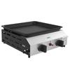 Gas Barbecue Griddle with 2 Burners, Non-Stick Top and 4.8kw Power, Silver