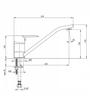Universal free-standing kitchen tap with movable spout, chrome Corio
