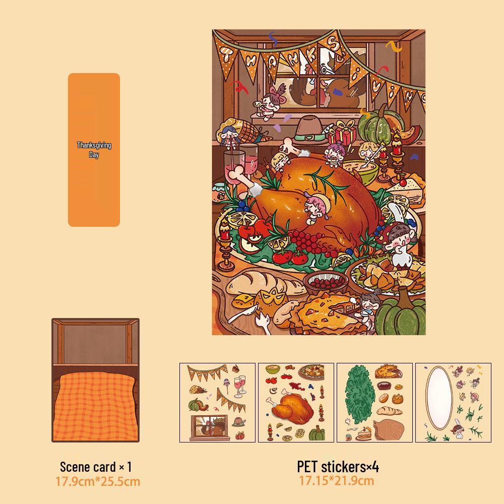 Micro Ink 3D Cartoon Decompression Stickers for DIY Miniature Scene Journals
