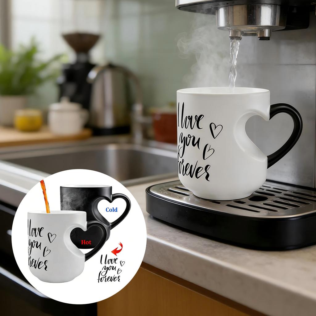Heart-shaped Color-changing Ceramic Mug