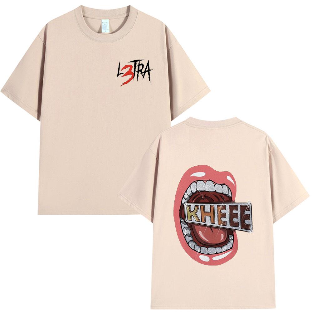 New Rapper Luar La L 100cotton Mens Shirt Hawaiian Luxury Graphic Hip Hop Tshirt Summer Y2K Short Sleeve Fashion Oversized Tee